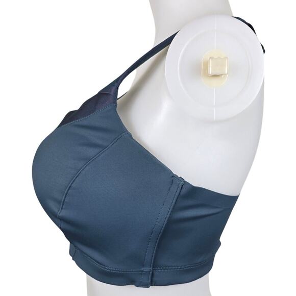 Blue Victoria Secret On Point Underwire Front Closure Zip Sports Bra 36DDD - Picture 2 of 6